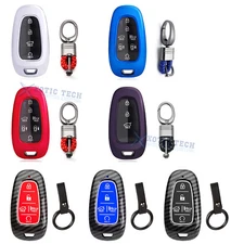 Key Fob Cover Protector Case w/Keychain For Hyundai Sonata Tucson Santa Fe 2020+