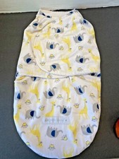 Petite L'Amour Fleece Newborn Baby Wrap Swaddle Blanket Elephant Giraffe