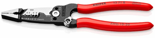 Knipex 13718 8" Forged Wire Stripper Pliers w Shears 10-20 AWG Flat Nose