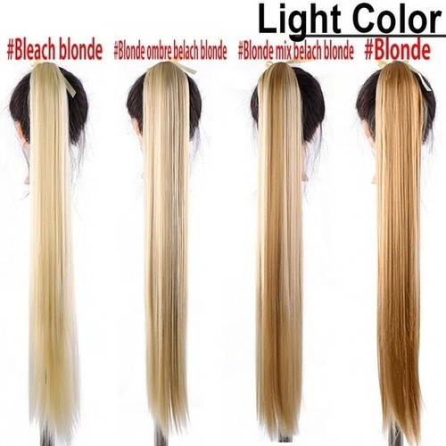 Hair ponytail Clip In as Real Human Hair Extensions Pony Tail Straight 32" /85CM - Picture 5 of 17