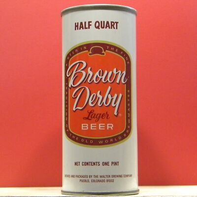 Brown Derby Beer 16-ounce Air Filled Can Pueblo 81002 Colorado 40D High Grade