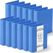 12 Pcs Plastic 1.5 Inch Mini 3 Ring Binders Fits 5.5" X 8.5" Paper, Holds Capaci