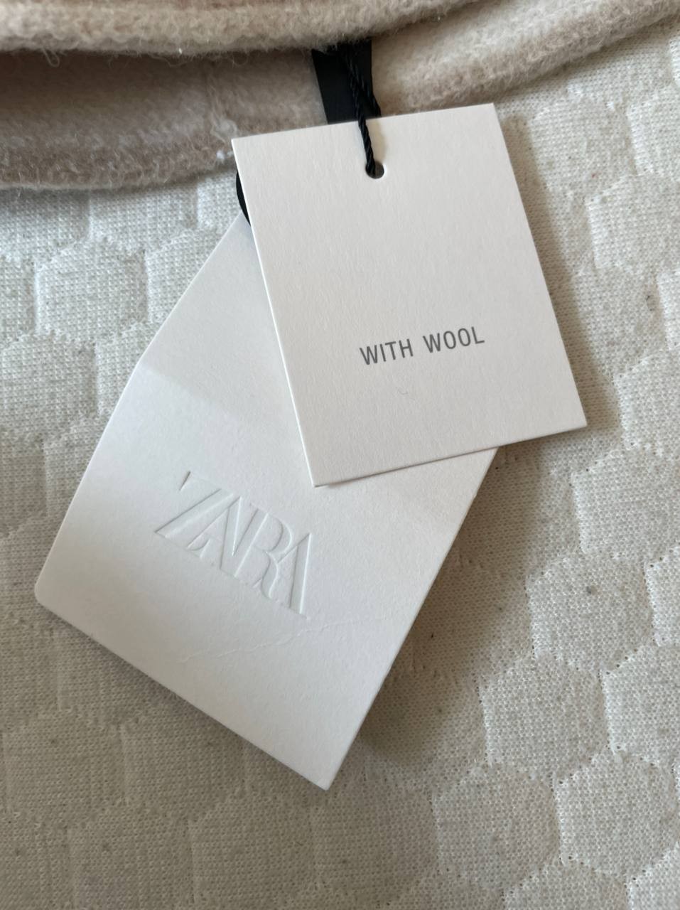 Zara With Wool Cloche Bucket Hat Beige Ecru Size S BNWT RRP 22.99 image 2