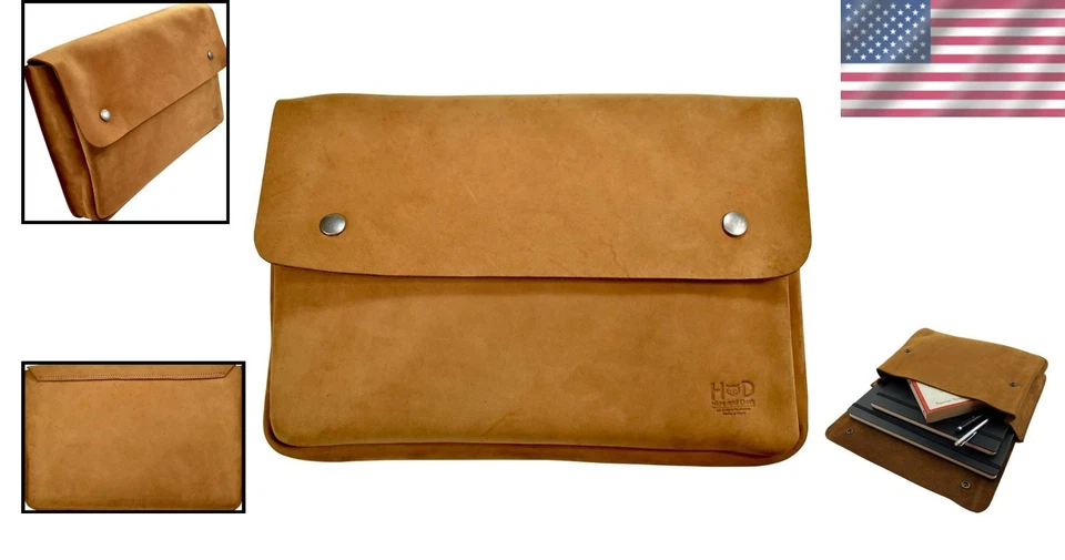 Vintage Full Grain Leather Binder, Handmade A5 File Case - Image 2 of 4