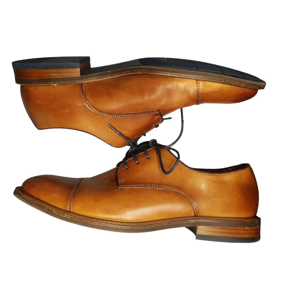 Vince Camuto Lamson Cap Toe Oxford Men\'s Size 11.5M Black Leather Vince Camuto Leather Upper Black Dress Shoes for Men for  main image 3