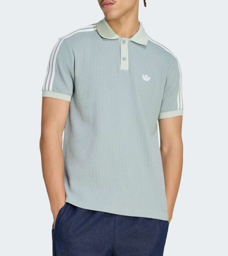 adidas Originals Waffle Knit Polo Shirt Men Lifestyle Casual Top