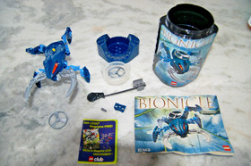 Vintage Lego Bionicle sets 8742, 8743 and 8745, with canisters - good condition