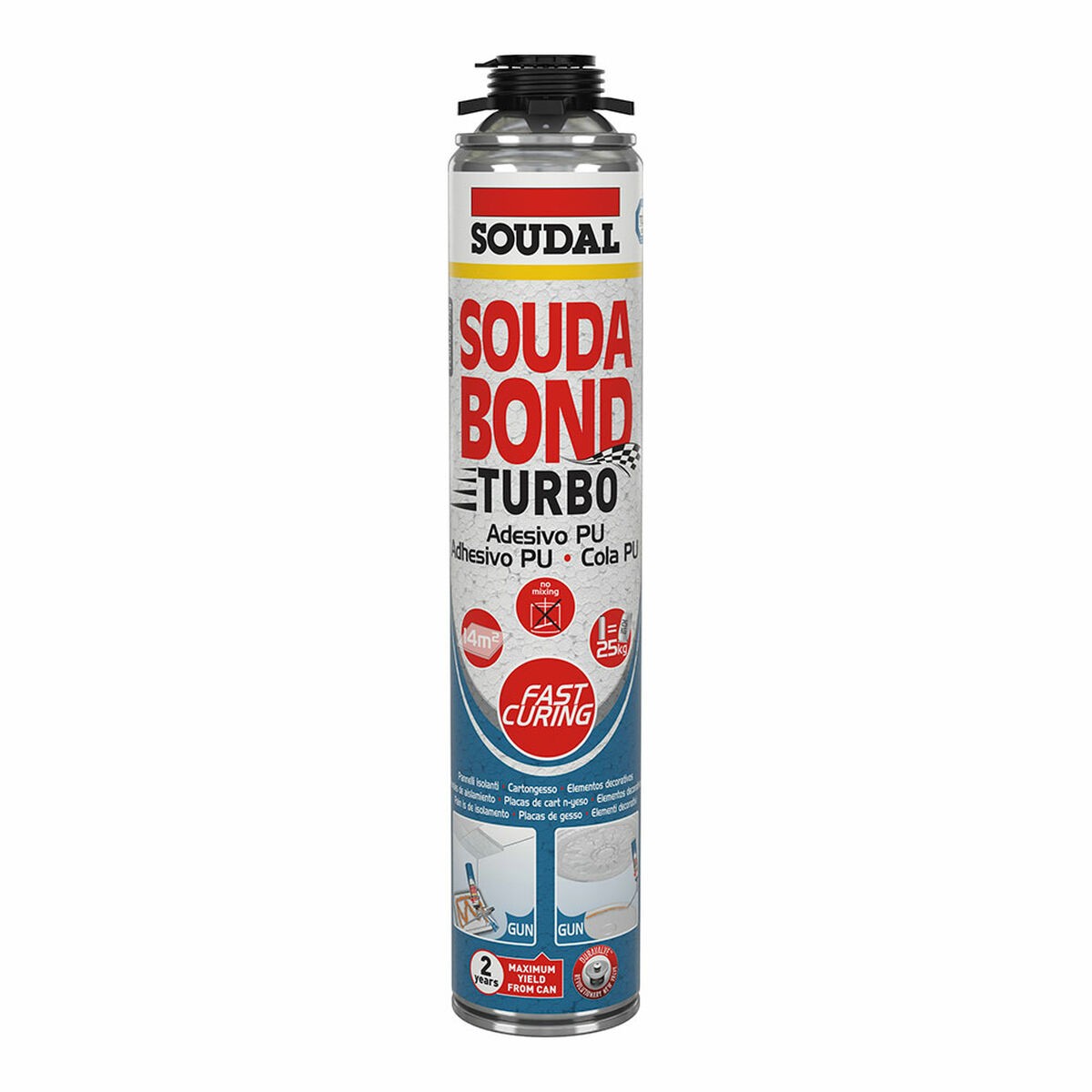 Schiuma Soudal SoudaBond Turbo Poliuretano Pistola 750 ml