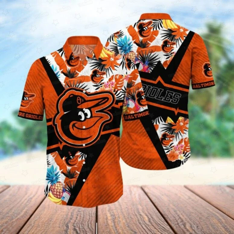 Baltimore Baseball Tropical Blaze Hawaiian Shirt Summer Aloha, Gift for Fan