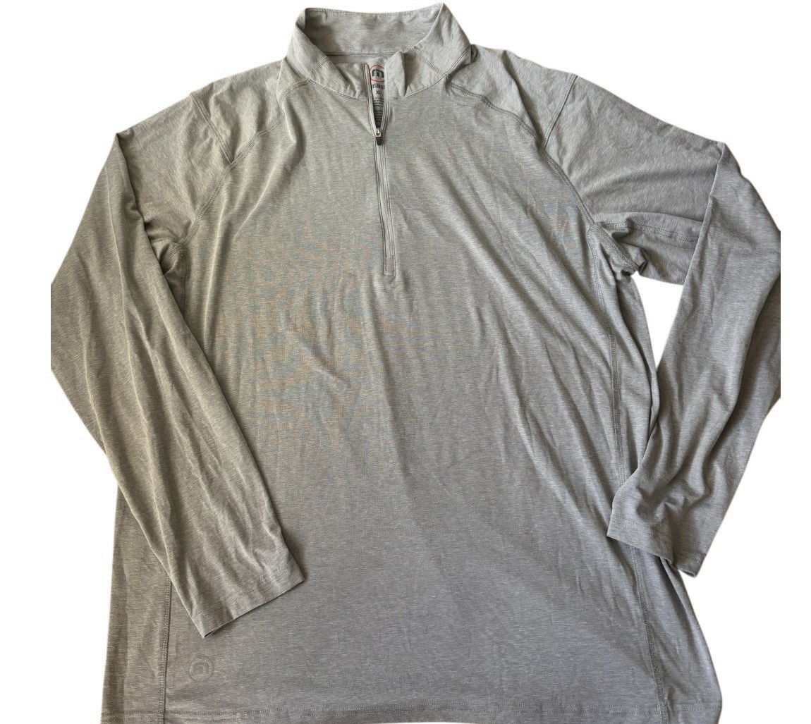 Travis Mathew Pullover Mens  XL Gray 1/4 Zip Performance Golf Shirt Lightweight