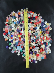 Plastic Clothing Buttons & Needle Book Sewing Collectible Vintage