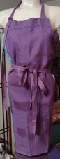 Le Jacquard Francais Apron Wine Lover Purple Textured Cotton Primrose Border