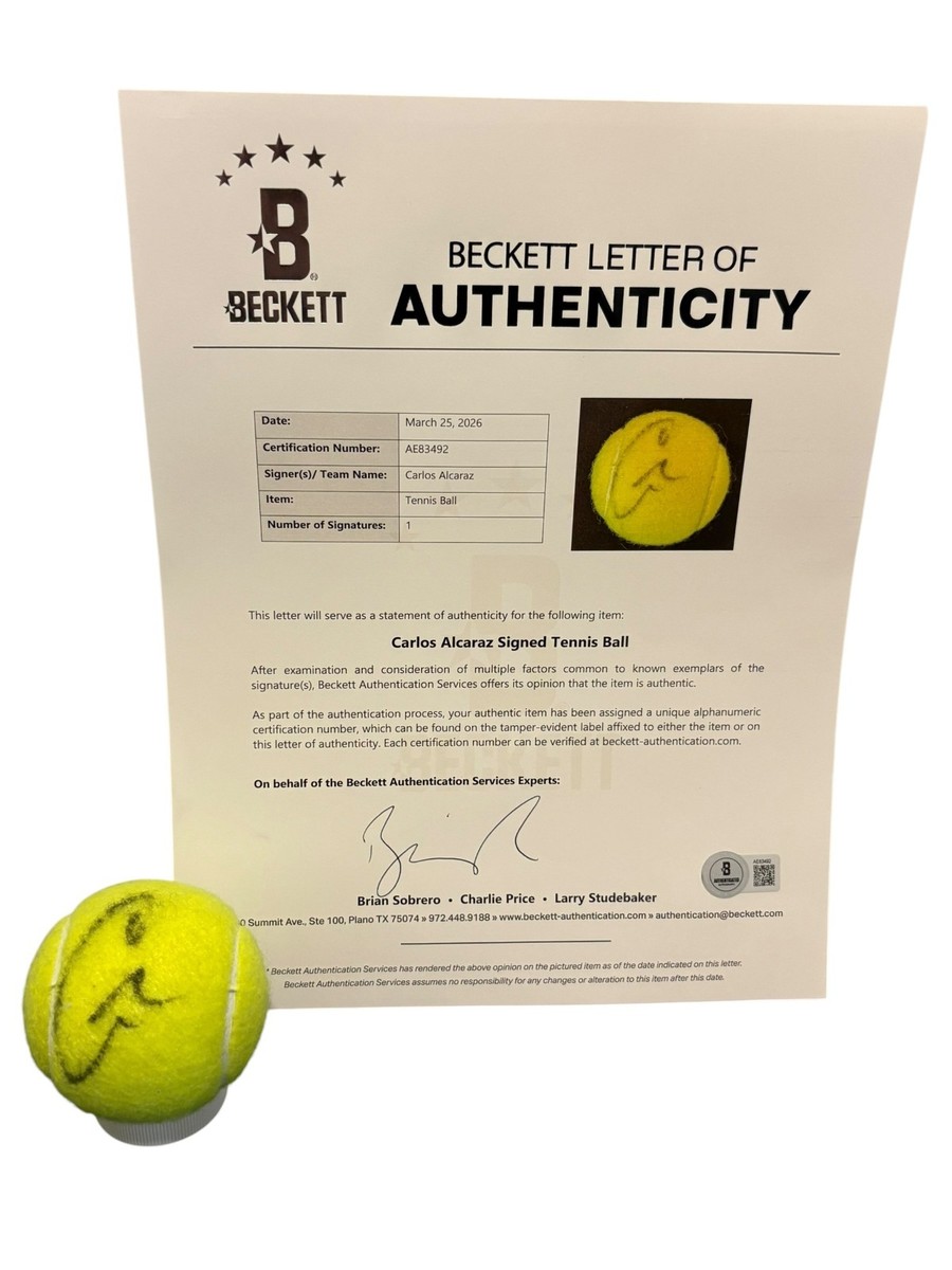 Carlos Alcaraz Signed Autograph Official US Open Tennis Ball
