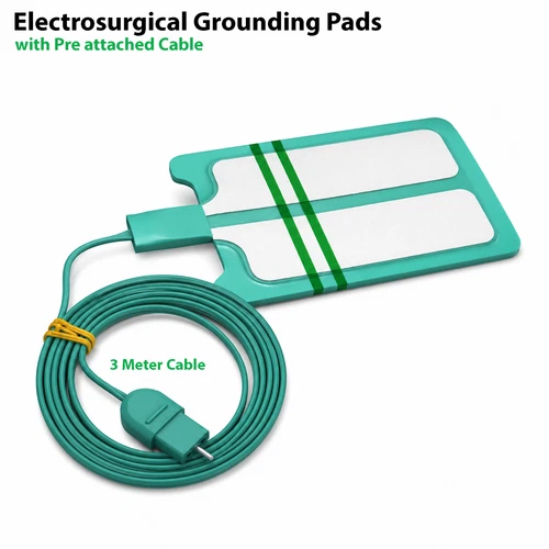 Electrosurgical Grounding Pads with Pre attached Cable ESU Pads (Pack 10-25 Pcs) - product listing photo