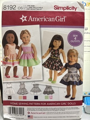 NEW** Simplicity # 8192 18  American Girl  doll sewing patterns