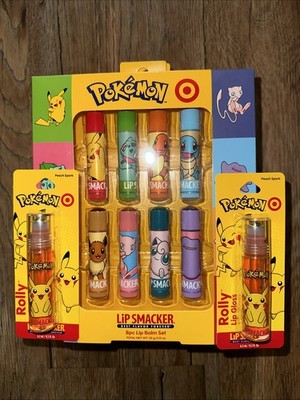Pokemon Target - Lip Smacker 8pc Lip Balm Set  2  Lip Gloss Peach Lot Of 3