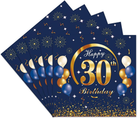 40 Servietten 30. Geburtstag, Geburtstagsdeko 30 Frau, Tischdeko 30 Geburtstag F