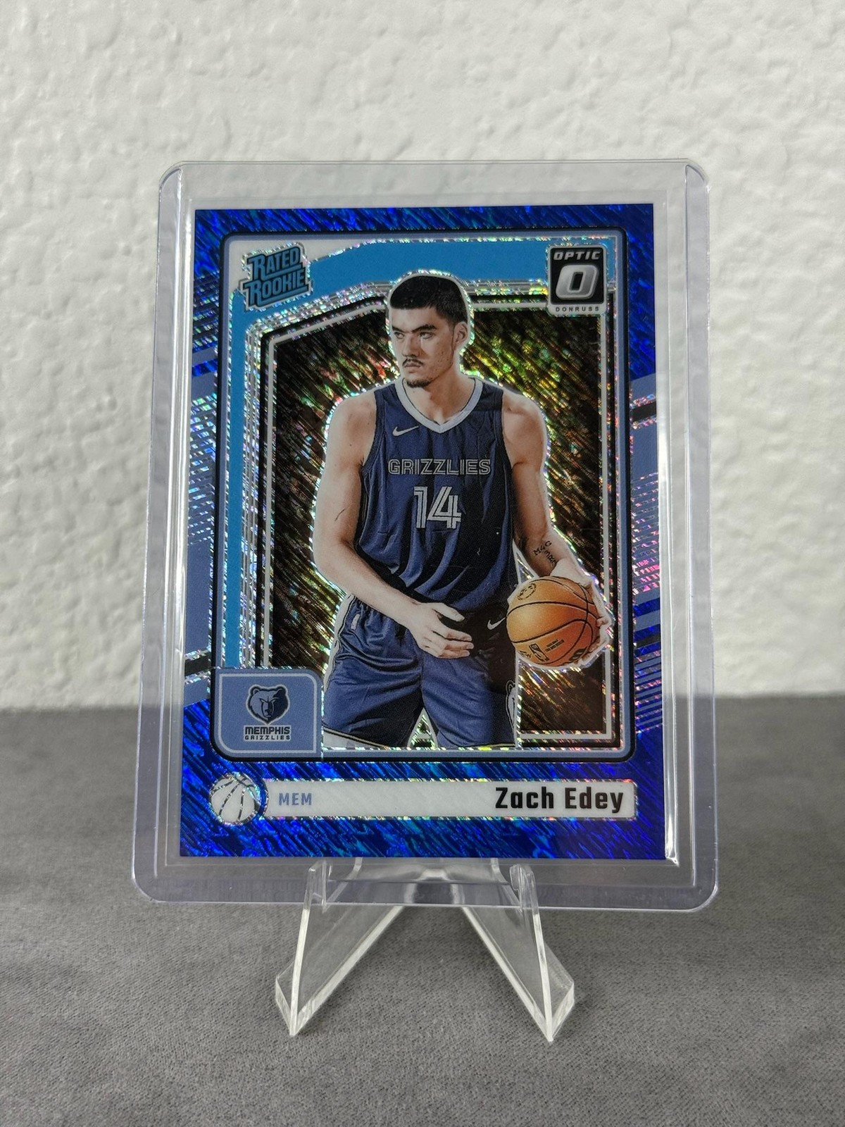 2024-25 Donruss Optic #288 Zach Edey Blue Shimmer #/75