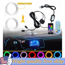 Led Neon Light Trim Glow Optic Fiberstrip Car Interior Ambient Lightingkit-app S
