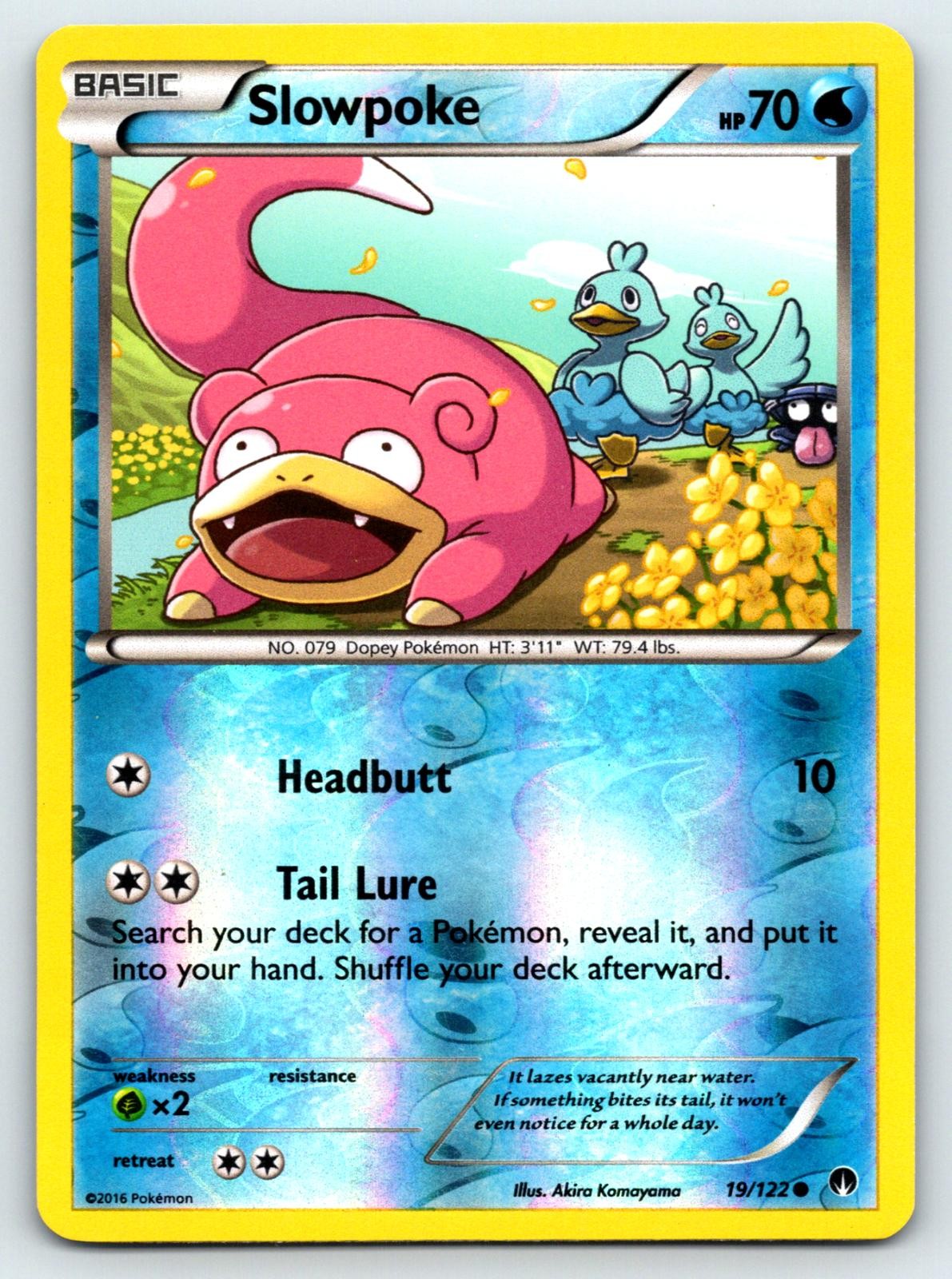 Slowpoke 19/122 Common BREAKpoint Pokemon Reverse Holo Lightly Played