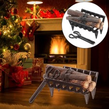 1 set of Miniature Firewood Rack Mini Firewood Tong Model Small Firewood