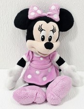Disney Junior Minnie Mouse Plush Stuffed Animal Plush Pink Dress Polka Dot New