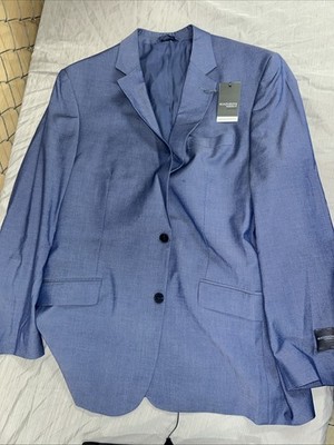 Madison Modern Fit Motion Stretch Mens Suit Jacket Sport Coat US 46R Blue NWT