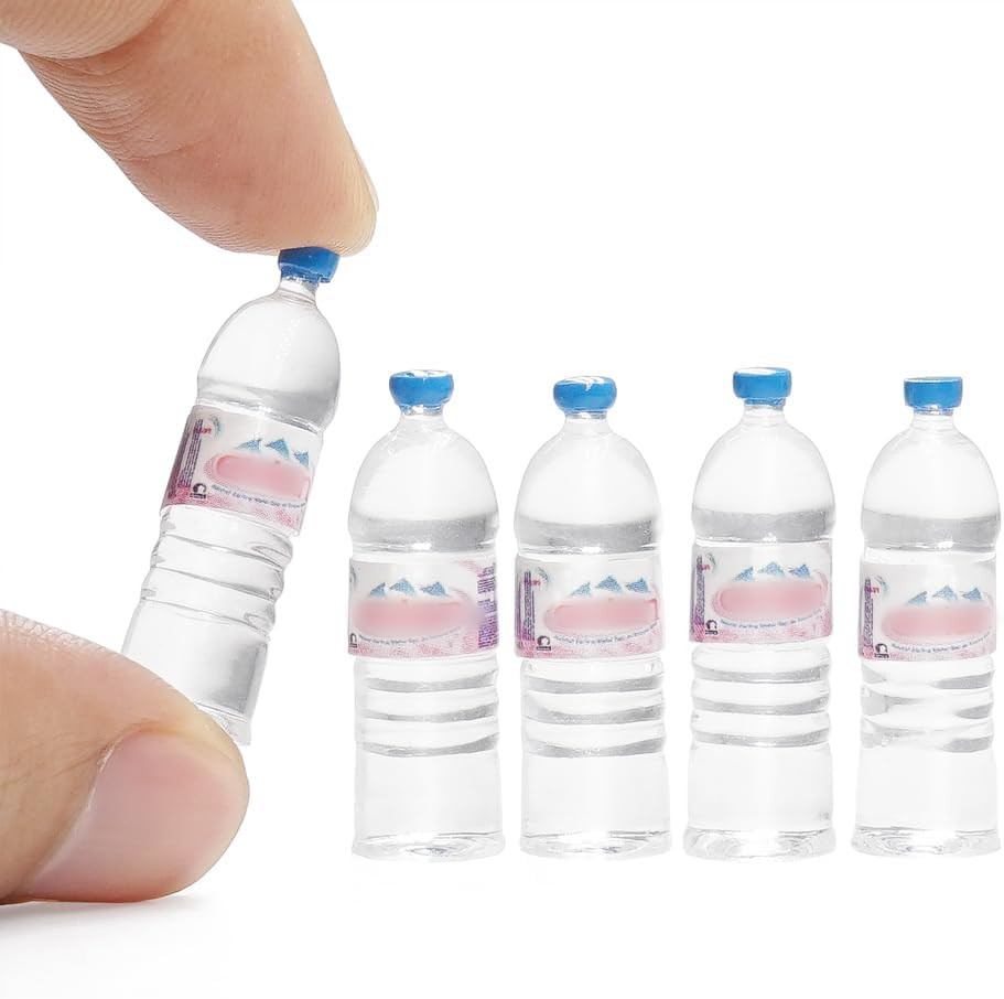 Dollhouse Water Bottles Miniature: 1/6 Scale Mineral Water for Kitchen Restauran