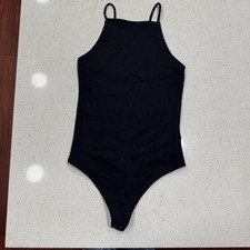Nwt Abercrombie  Fitch Tank Bodysuit Black Soft AF Circle Ring Sleeveless S