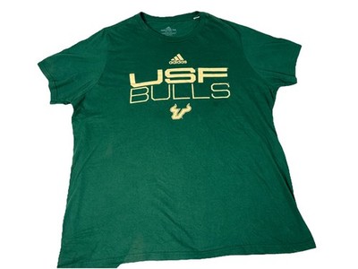 Adidas USF Bulls Mens XL Shirt Green Short Sleeve NCAA Athletic South Florida T