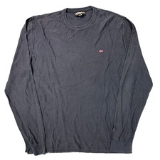 Napapijri Knit Jumper Pullover Crew Neck Grey Sweater Mens Large