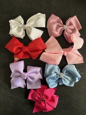 Girls Bundle Of 7 Large Hair Bow Clips Jojo Bows