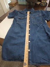 Universal Thread Denim Top W Size M Blue Button Up Short Sleeve Cotton Dress