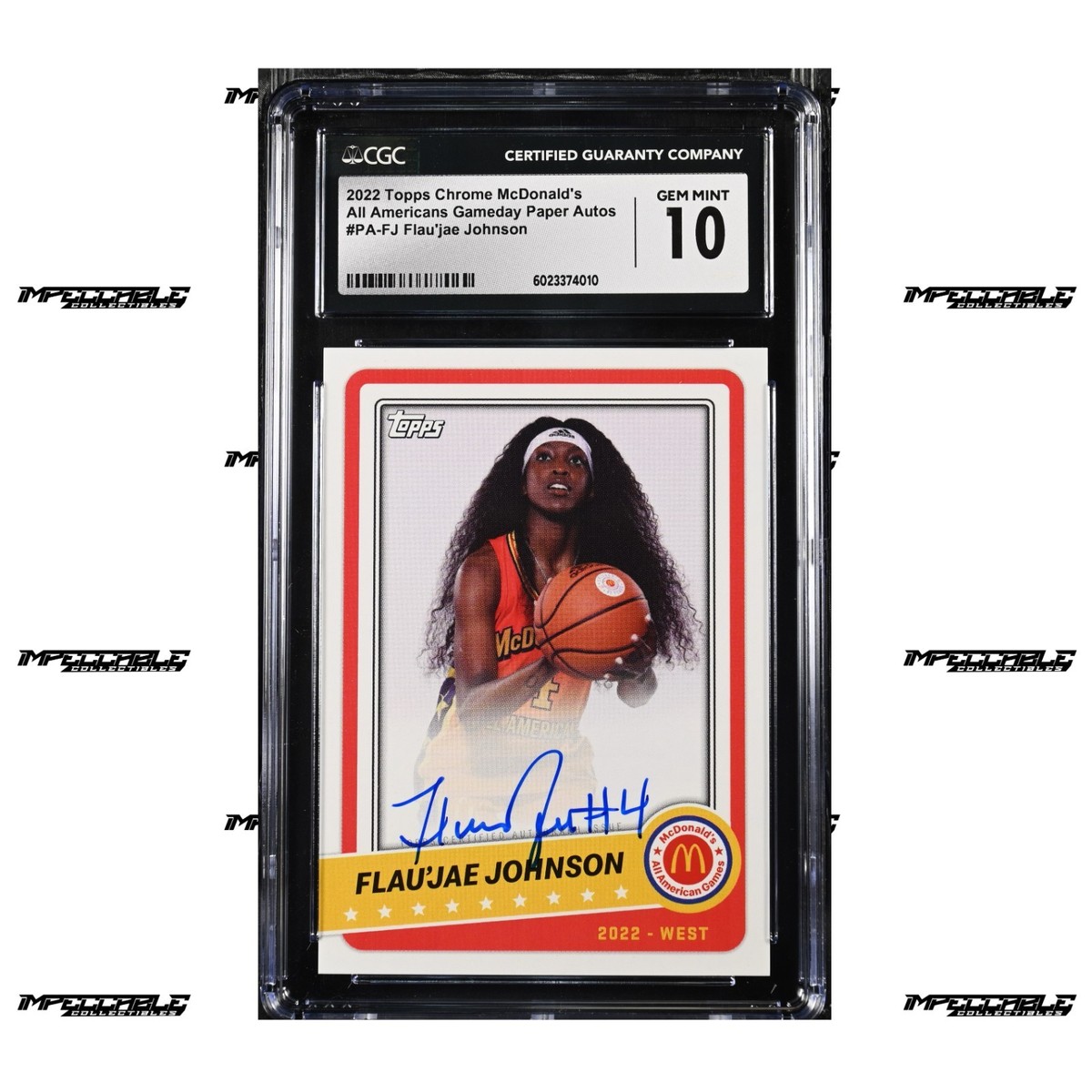 1of1 toppsarchivessignature2022クリスブライアント 2022 Topps Chrome McDonald's A/A - #PA-FJ Flau'jae Johnson On Card