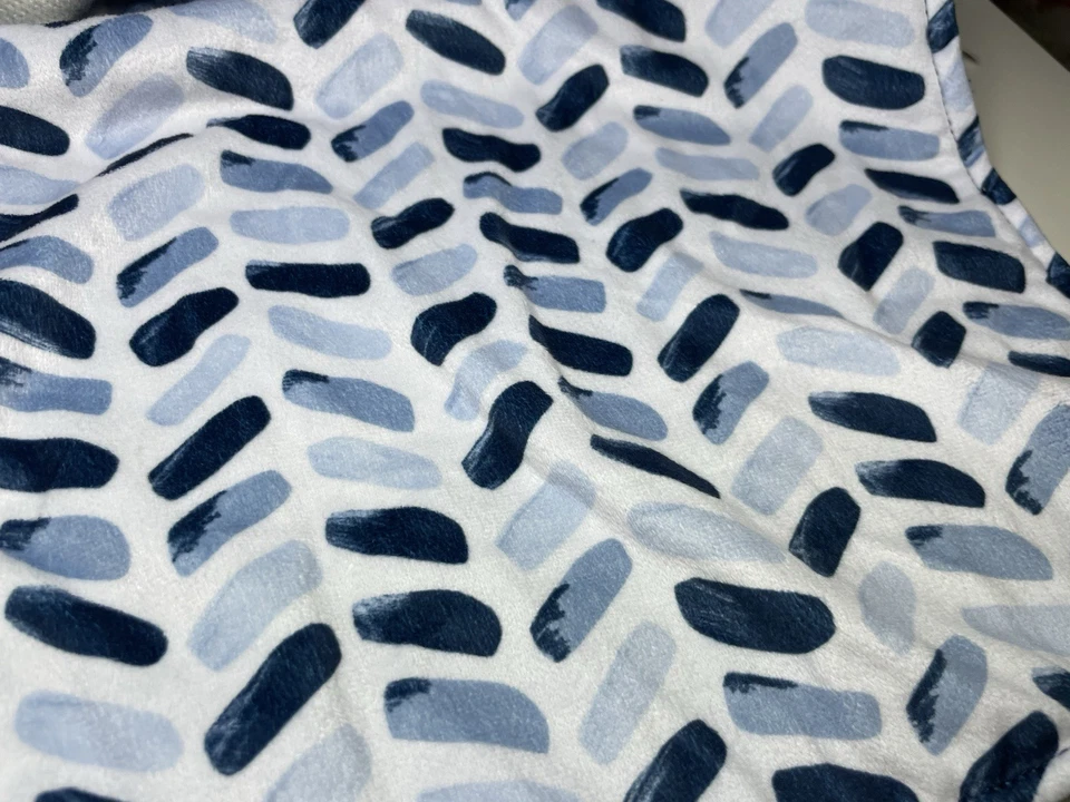 "Manta de bebé tejida Just Born Narwhal Lovey de gran tamaño azul blanco 24"" Jumbo XL" Foto 3 de 4