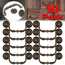 10Pcs Vintage Drop Bail Dresser Drawer Pull Antique Bronze Cabinet Handles Knob