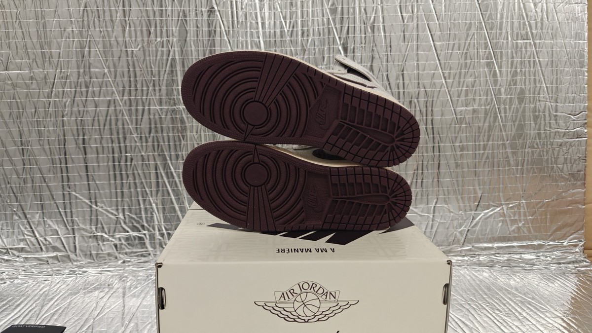 A Ma Maniere Jordan 1 High OG SP AMM Sail Burgundy DO7099-100, Sz-3Y(PS) A Ma Maniere x Air Jordan 1 Retro High OG PS  main image 4