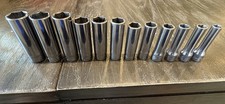 Snap On 12 Piece SFSM 3/8 Deep Metric Sockets 8-19mm Snap On 12 Piece SFSM 3/8 Deep Metric Sockets 8-19mm