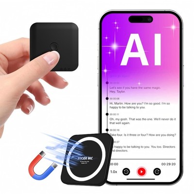 128GB Mini AI Voice Activated Recorder with Transcription to Text 0.24-Inch T...