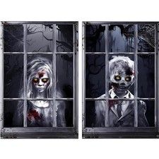 Halloween Fensterdeko 80x120cm Fensterbilder Wiederverwendbar Gruselig