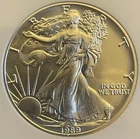 1989 AMERICAN SILVER EAGLE ~ GRADED MS 69 by NGC ~ .999 Silver Dollar $1