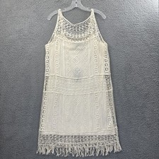 NWT Lauren Ralph Lauren LRL Sheath Fringe Crochet Lined Dress Beach Women Large