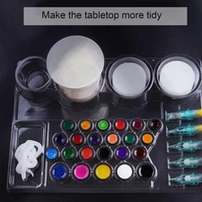 24pcs Disposable Tattoo Ink Cup Holder Stand Tattoo Needle Pigment Tray