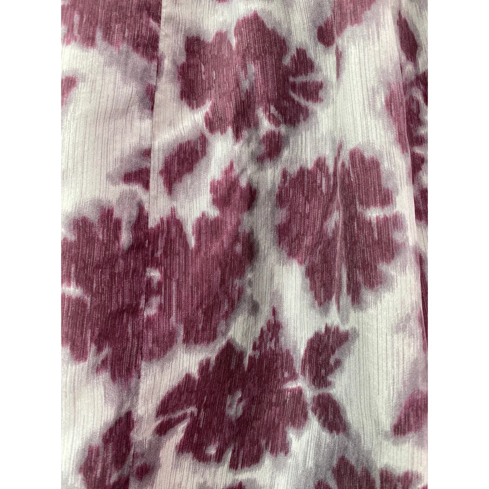 Saia Midi Liz Claiborne Seda Floral Plissada Fit & Flare Tamanho 4 P Menina Chefe Forrada - Imagem 2 de 4