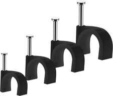 Cable Clips, 400 Pcs, 4mm 6mm 8mm 10mm, Wire Wall Clips with Steel Nails, Cable