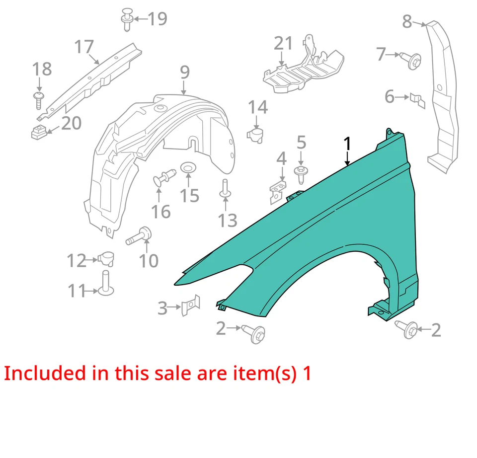 2017-2020 Ford Fusion Driver Fender HFNAR - Image 2 of 3
