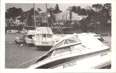 Onset MA Boats in Harbor Hurricane Bob J. C. Phillips c1990s Vintage Postcard