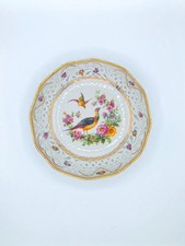 Vintage Carl Schumann Dresden Reticulated Bowl Pheasant Floral Bavaria Germa