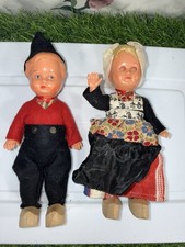 Vintage Dutch Boy Girl Doll Pair Sleep Eyes W...