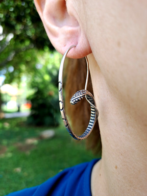 Snake Hoop Earrings, Fashionable Earrings made of Sterling Silver 925